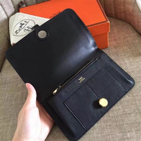 hermes dogon wallet black